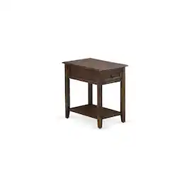 East West Furniture - DE-07-ET Mid Century Night Stand with 1 Wood Drawer, Stable and Sturdy Constructed - Distressed - Distressed Jacobean