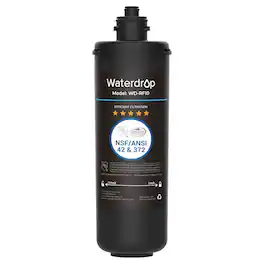 Waterdrop - RF10 Replacement Filter Cartridge for 10UA/10UB Under Sink Water Filter, 11K Gallons Capacity - Black