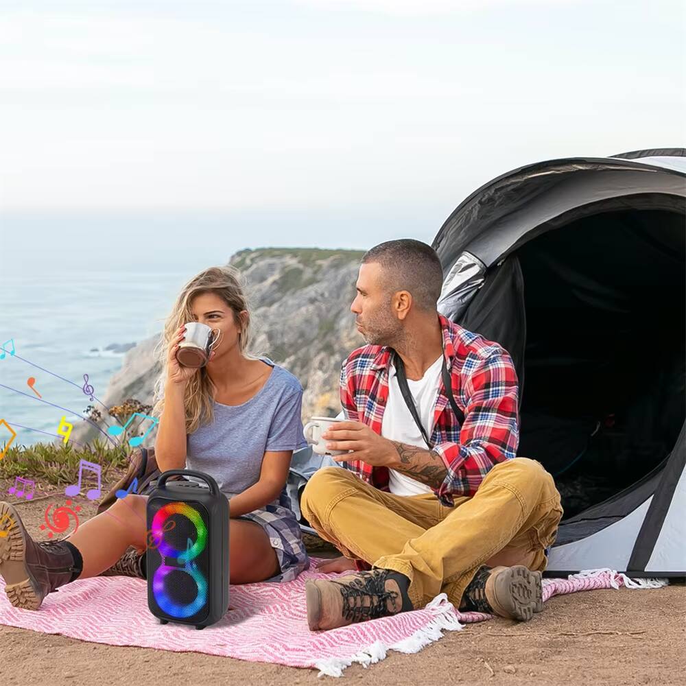 Alt View 1. Luckbyte - Portable Bluetooth Party Speaker with Dual 3 Inch Drivers for Outdoor Family Gatherings.