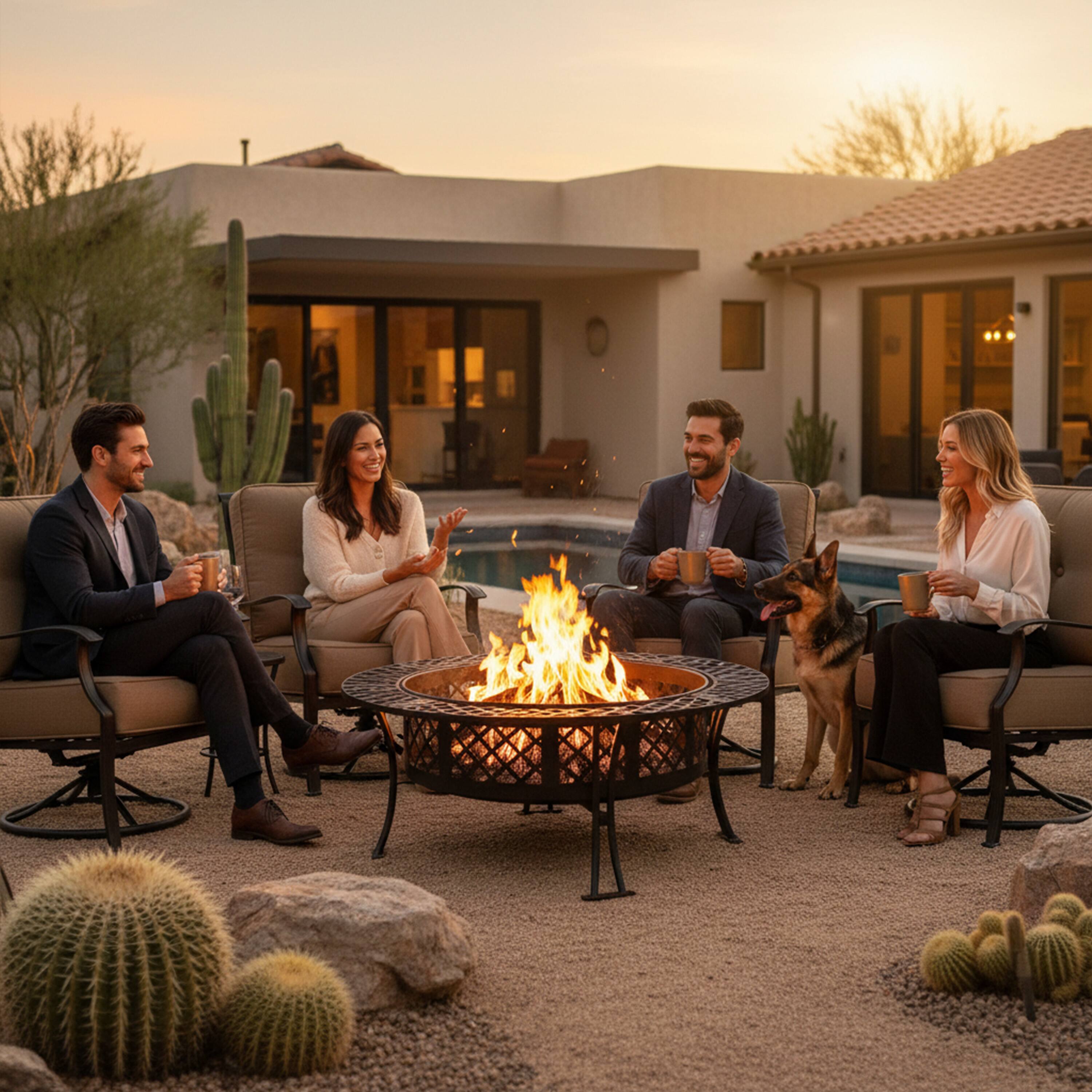 Alt View 8. Sunnydaze - 40 in Diamond Weave Steel Fire Pit with Spark Screen and Poker - Black.