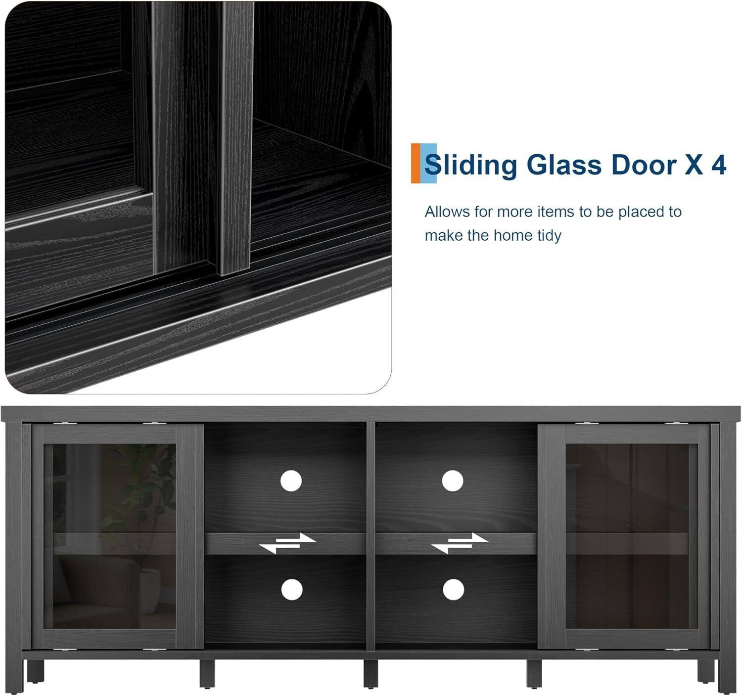 Sliding Glass Door X 4  
Allows for more items to be placed to make the home tidy