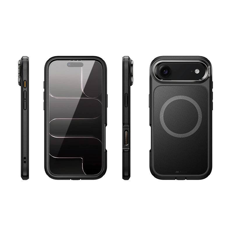 Back. i-Blason - i-Blason Ares Flip Case for iPhone Air – MagSafe, Kickstand, Screen Protector, Drop Protection - Black.