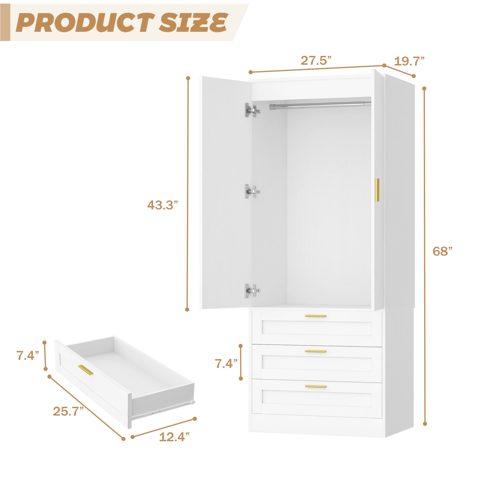 PRODUCT SIZE

27.5" 19.7" 43.3" 68" 7.4" 7.4" 25.7" 12.4"