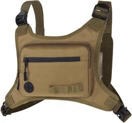 Wikistore - Running Chest Pack for Men Women Lightweight Water Resistant with Phone Holder Brwon - Brown