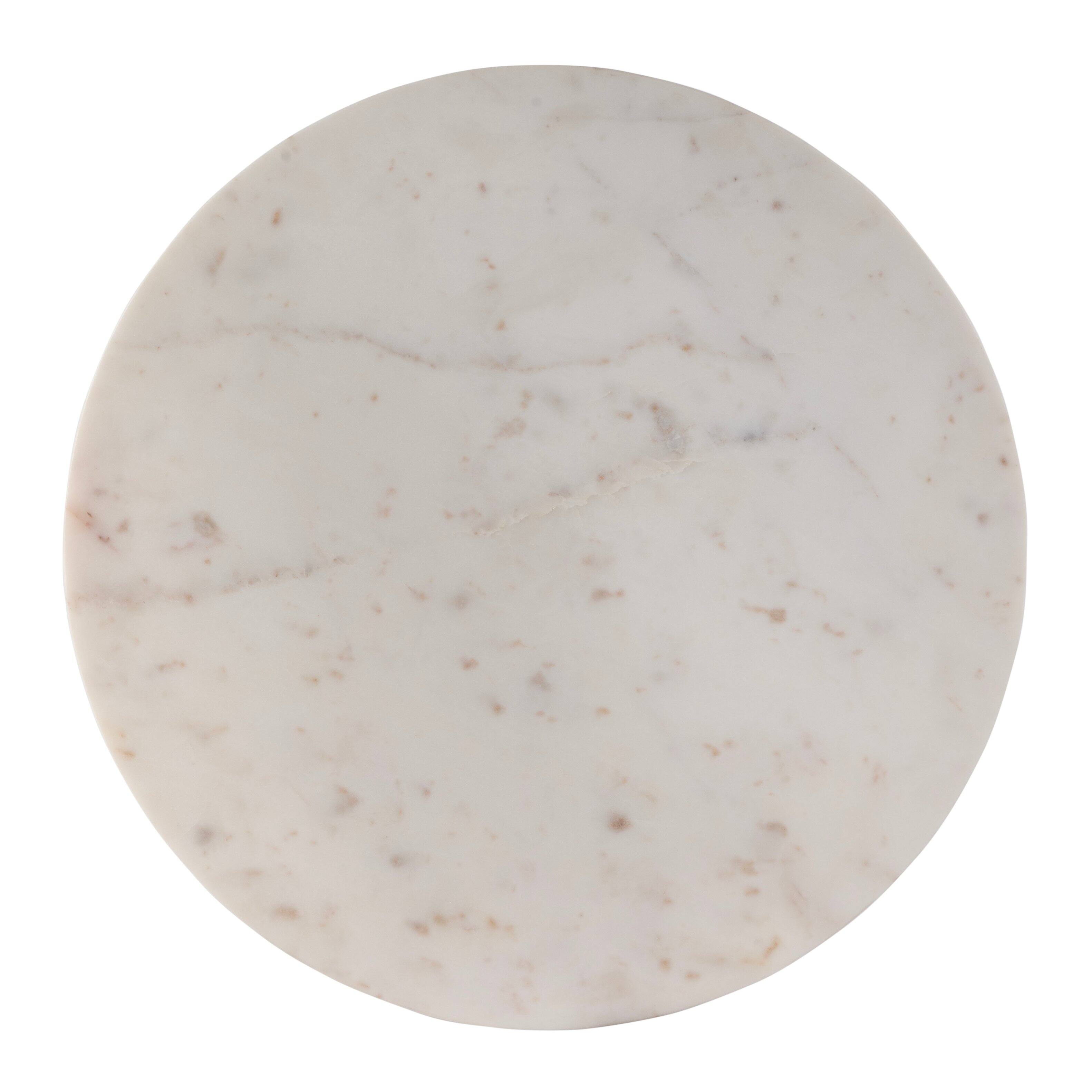 Alt View 2. Butler Specialty - Elio 24 in. W Round Marble and Iron End/Side Accent Table - White and Black.