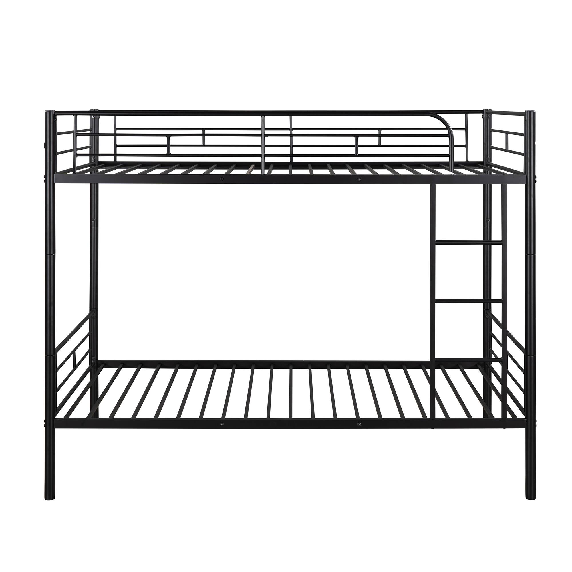 Alt View 5. Spaco - Spaco Twin Over Twin Convertible Metal Bunk Bed, Heavy Duty Steel with Wear-Resistant Finish, for Bedroom, Kids Room - Black.