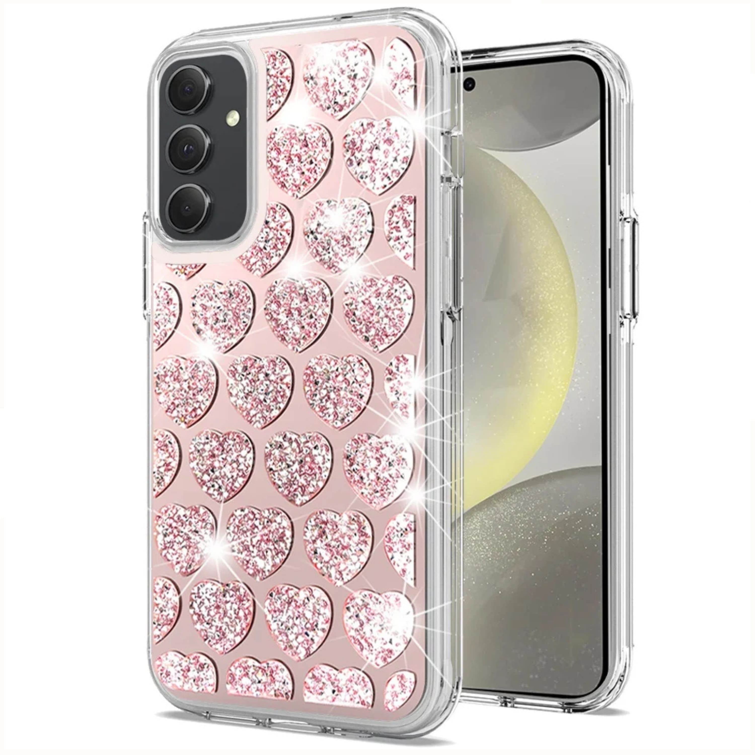 Kitcheniva - Crystal Bling Protective Cover With Tempered Glass For Samsung S25 Plus S24 Plus - Heart Pink price history on PriceWatchPro