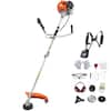 Front. VEVOR - Cordless String Trimmer, 43 cc 2-Stroke, Gas Powered Weed Wacker,17" Cordless Grass Trimmer, Multi-Functional Lawn Edger - Silver;Orange.