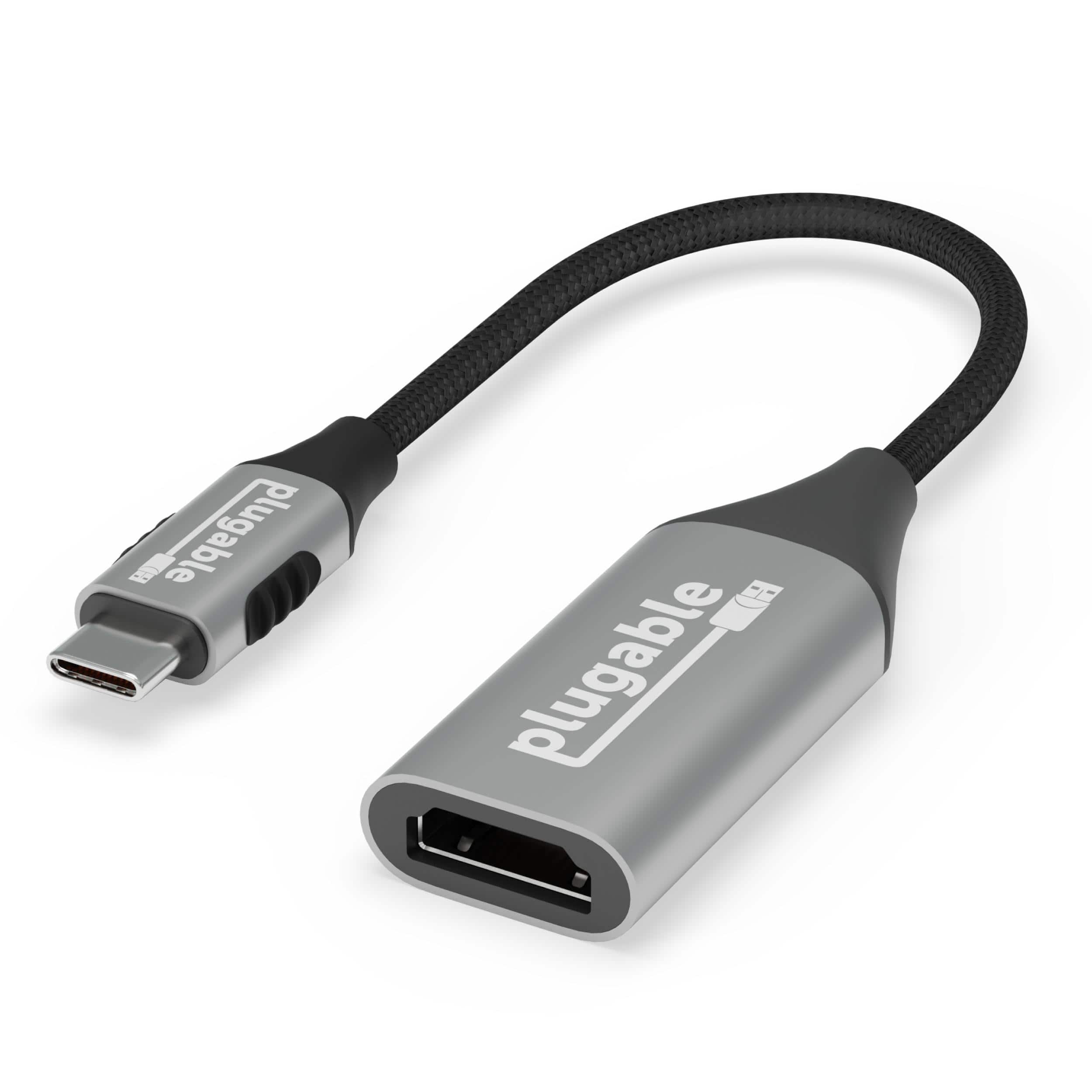 Plugable - USB C to HDMI Adapter, 8K 60Hz or 4K 144Hz, USB4 / Thunderbolt to HDMI Adapter - Silver