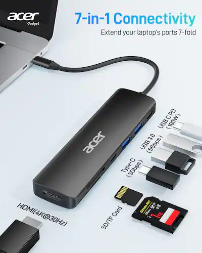 Acer USB C Hub with 4k HDMI, 9-in-1 USB C to Nederlands Acer USB C Hub with 4k HDMI, 9-in-1 USB C to Nederlands