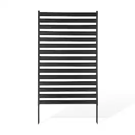 VEVOR - Metal Privacy Screen, 38" W x 60" H Freestanding Modern Privacy Fence, Garden Divider Panel with Extended Ground Stakes - Black