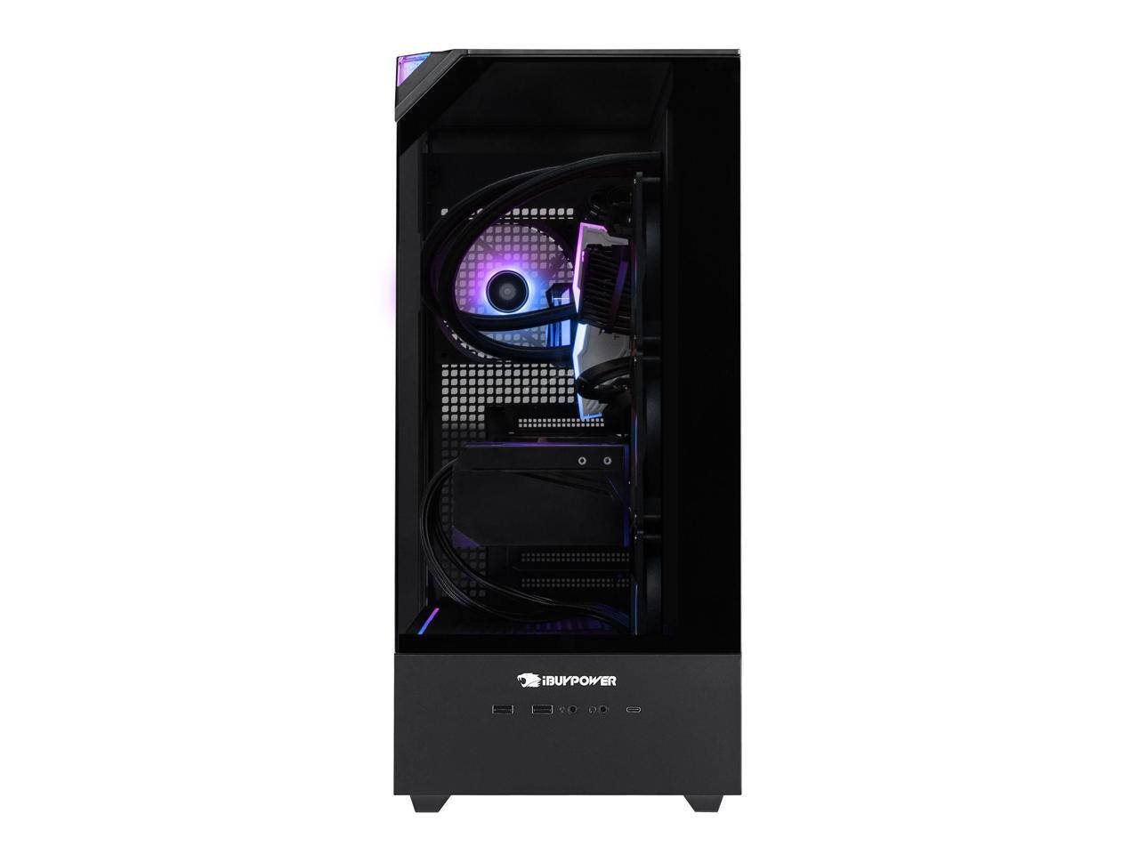 Alt View 5. iBUYPOWER - iBUYPOWER Element Gaming PC - Ryzen 7 9850X3D, RX 9070XT 16GB, 32GB DDR5, 1TB SSD, Win 11, KB+Mouse - Black.