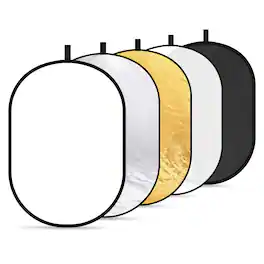 Neewer - 5-in-1 Foldable Photo Reflector, 31x47", Diffuser & Reflector Set, Carry Bag Included