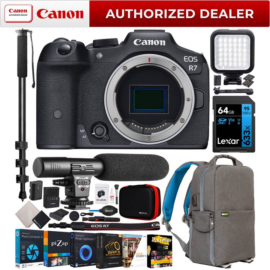 Canon EOS R7 Mirrorless APS C Camera with 4K Video CMOS