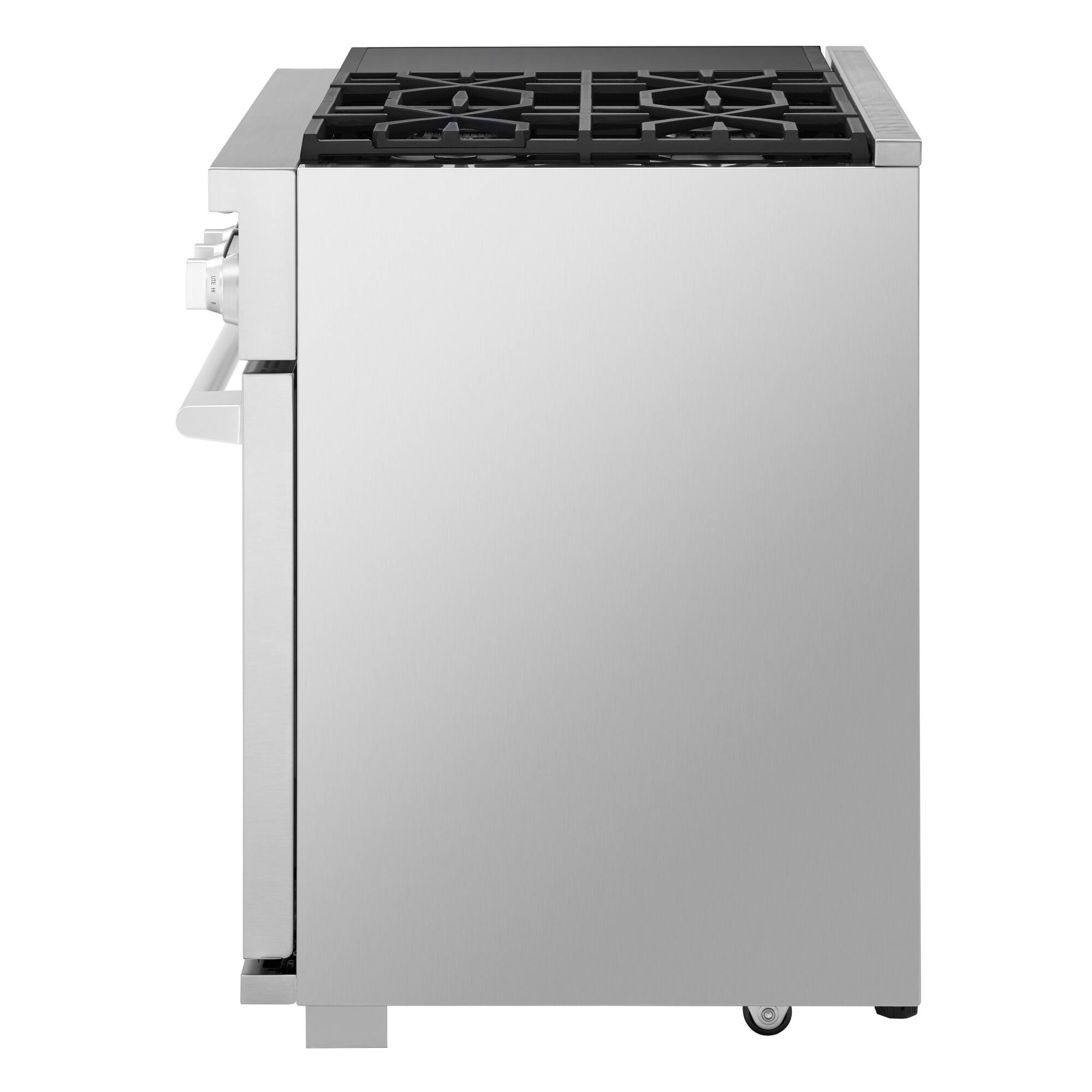 Alt View 2. SKS - Pro 36-inch 6.3 Cu. Ft. Freestanding Dual Fuel Convection Range with Sous Vide and Induction, 4 Burners - Stainless Steel.