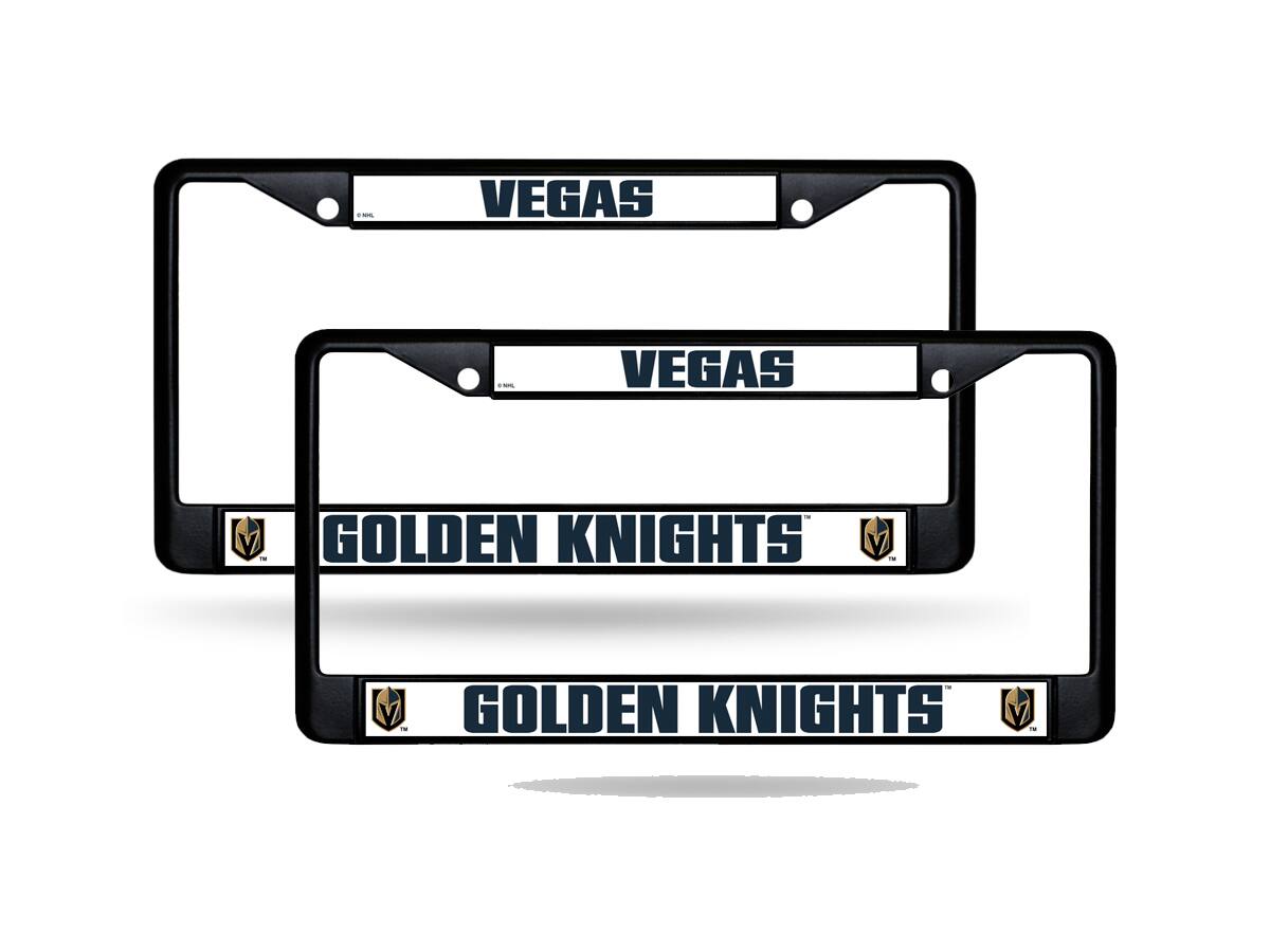 Las Vegas Golden Knights Hockey Black Metal License Plate Frame - Set of 2 Frames