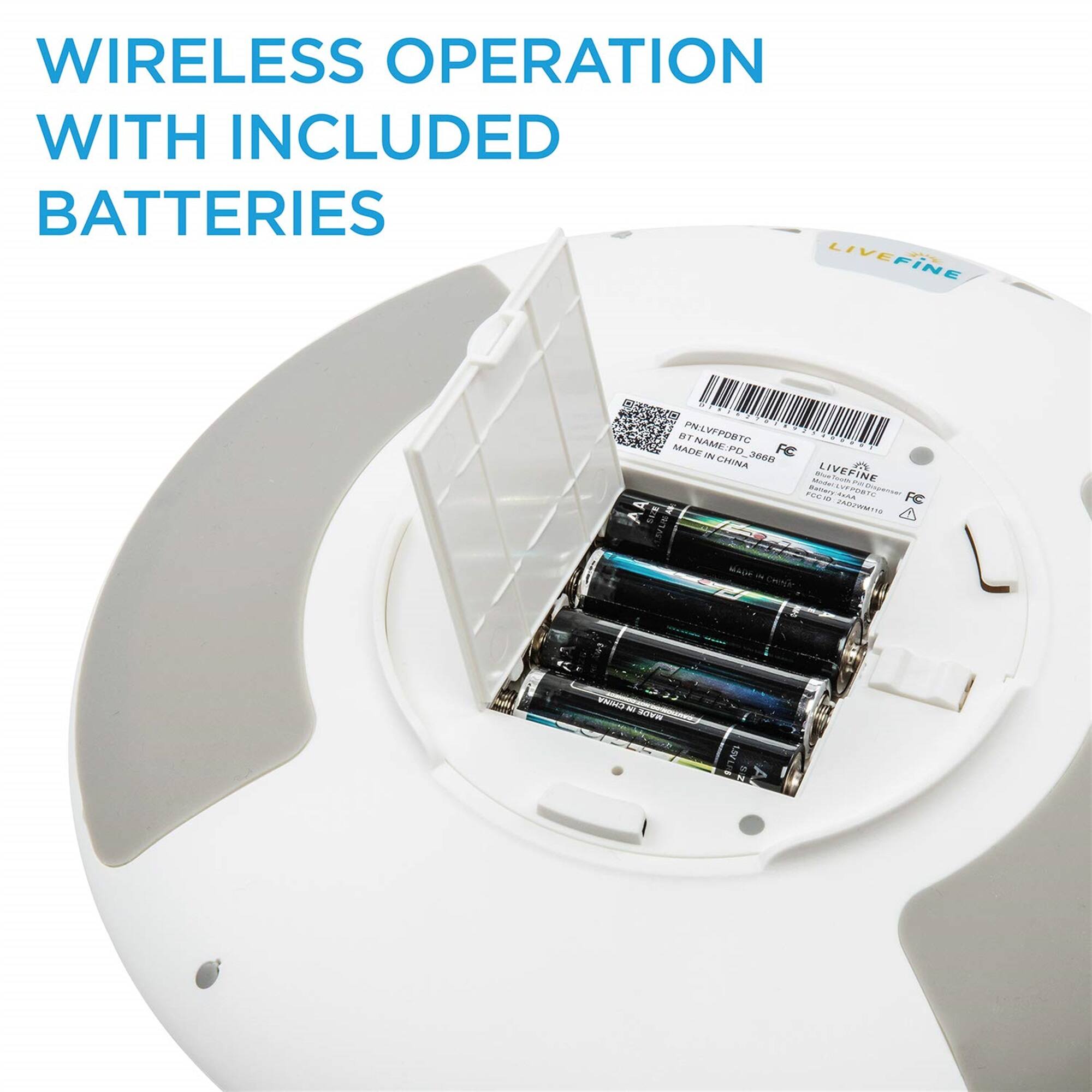 WIRELESS OPERATION WITH INCLUDED BATTERIES LIVEFINE PNLVFPDBTC OT TE PD 3060 MADE IN CHINA FC 720W1115 LIVEFINE