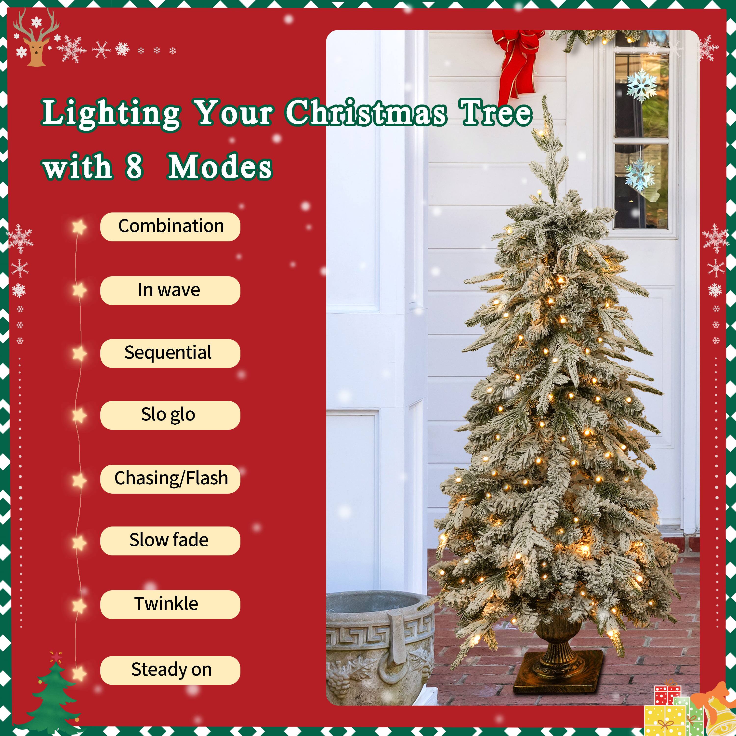 Lighting Your Christmas Tree with 8 Modes

- Combination
- In wave
- Sequential
- Slo glo
- Chasing/Flash
- Slow fade
- Twinkle
- Steady on
