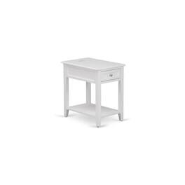 East West Furniture - DE-05-ET Modern Wood Night Stand with 1 Mid Century Modern Drawers, Stable and Sturdy Constructed - White
