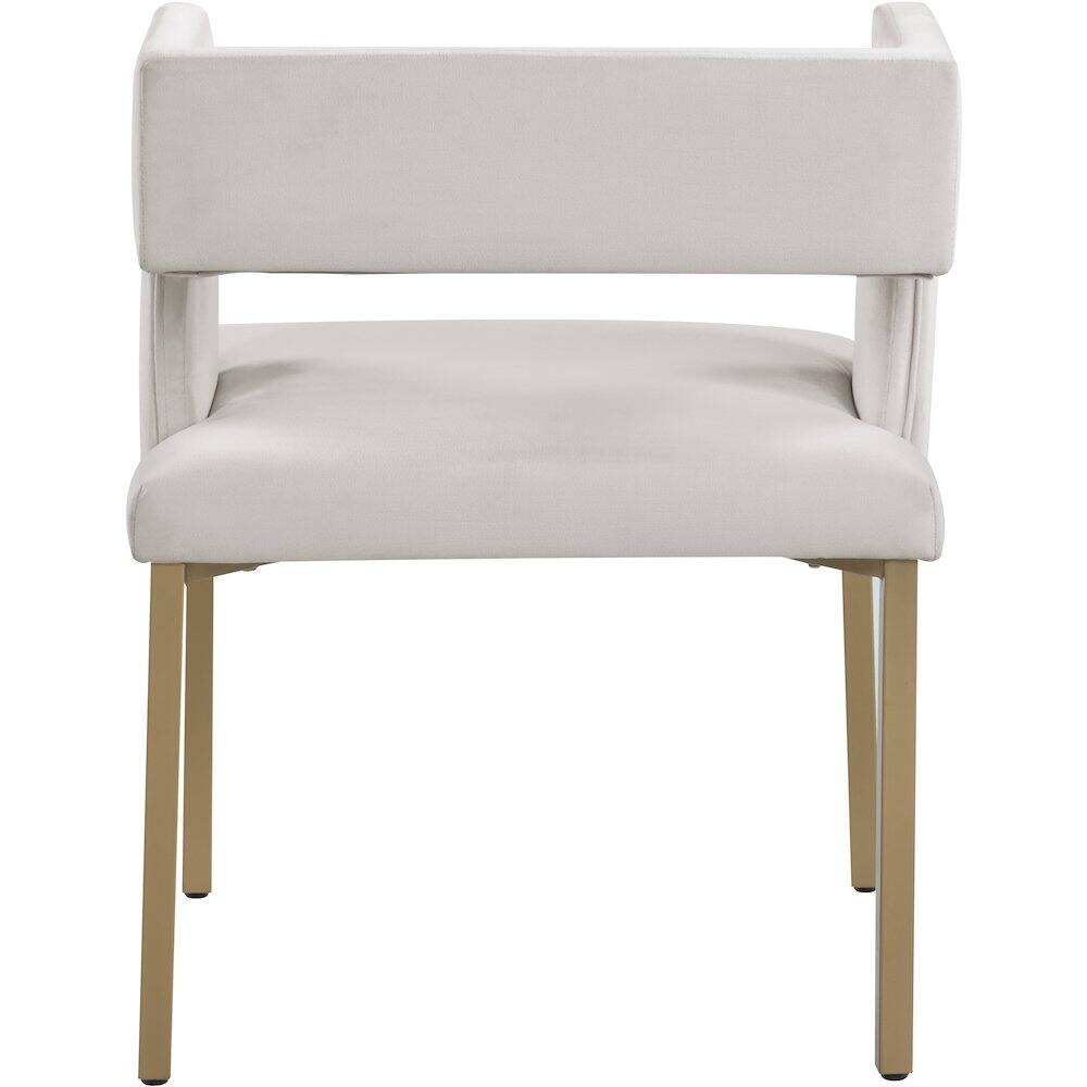 Alt View 1. Meridian Furniture - Caleb Cream Velvet Dining Chair, Set of 2 - Beige.
