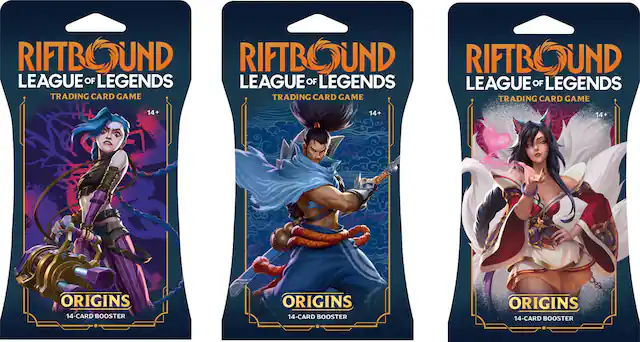 RIFTBOUND LEAGUE OF LEGENDS TRADING CARD GAME 14+ ORIGINS 14-CARD BOOSTER