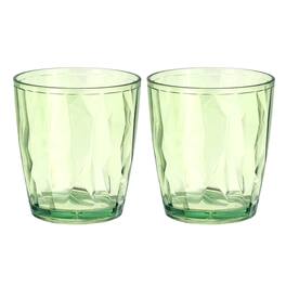 Unique Bargains - 2pcs Plastic Drinking Glasses, 10.48oz Unbreakable Reusable Stackable Water Tumblers for Home Office - Green