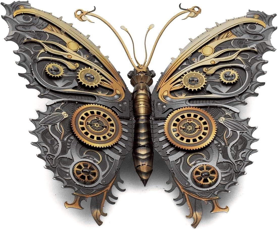 Alt View 2. Metal Earth - Metal Earth Steampunk Butterfly 3D Metal Model Kit - Silver.