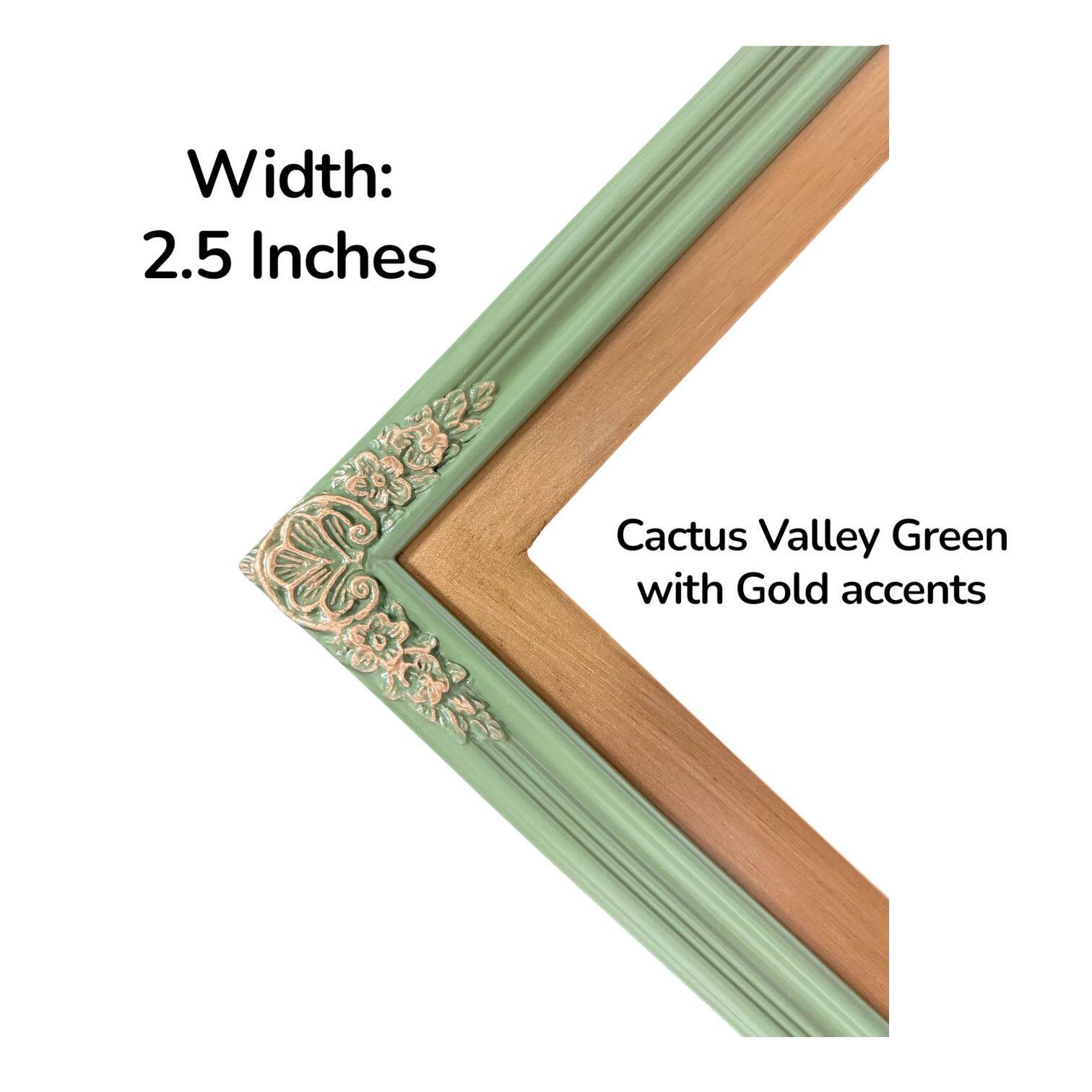 Width: 2.5 Inches  
Cactus Valley Green with Gold accents