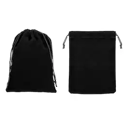 Unique Bargains - Headphone Bag, 2pcs 7.09x5.12 Inch Travel Headset Carrying Storage Pouch Soft Drawstring for Over-Ear Headphones - Black