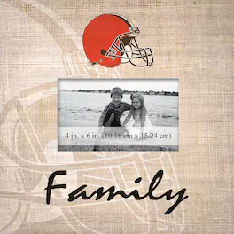 Fan Creations - Cleveland Browns 10'' x 10'' Burlap Pattern Frame - Multicolor