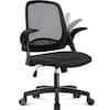 Front. Neo Chair - Ergonomic Office Chair, Mesh Back with Flip-Up Arms, Lumbar Support, Adjustable Height & Rolling Wheels - Plastic Base-Black.