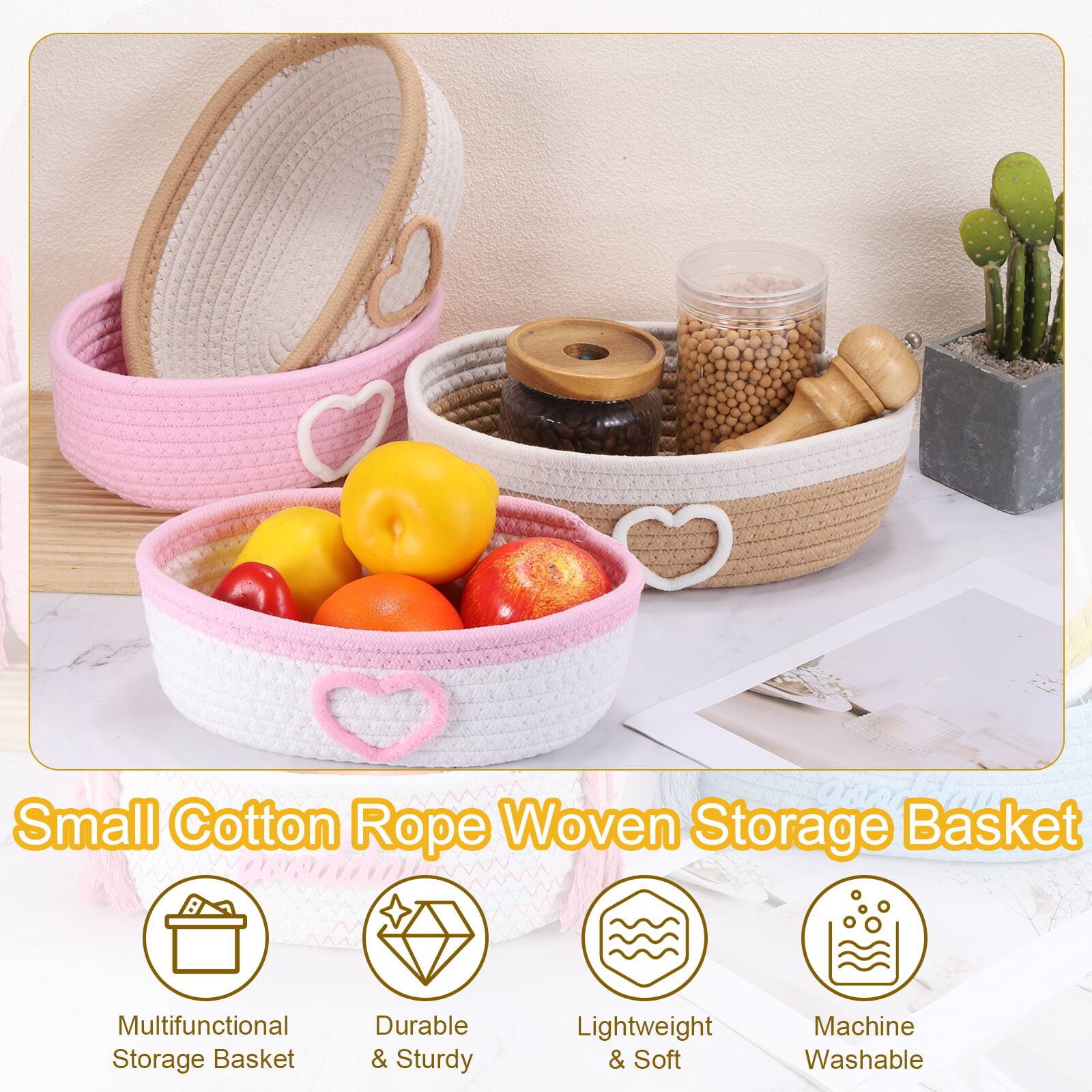 Small Cotton Rope Woven Storage Basket

- Multifunctional Storage Basket
- Durable & Sturdy
- Lightweight & Soft
- Machine Washable