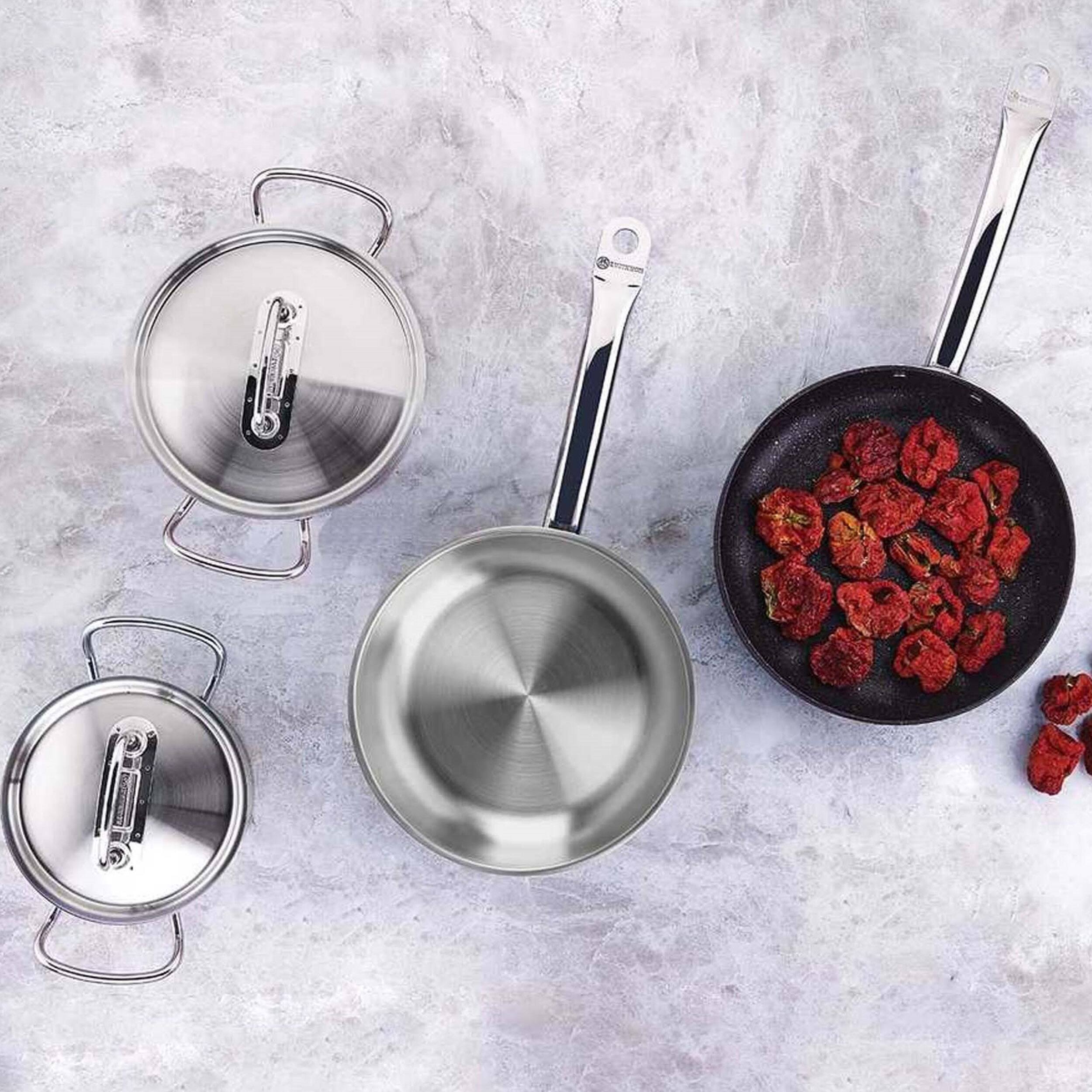 Alt View 4. Korkmaz - Korkmaz Proline Professional Series 6.2 Liter Stainless Steel Casserole with Lid in Silver - Silver.