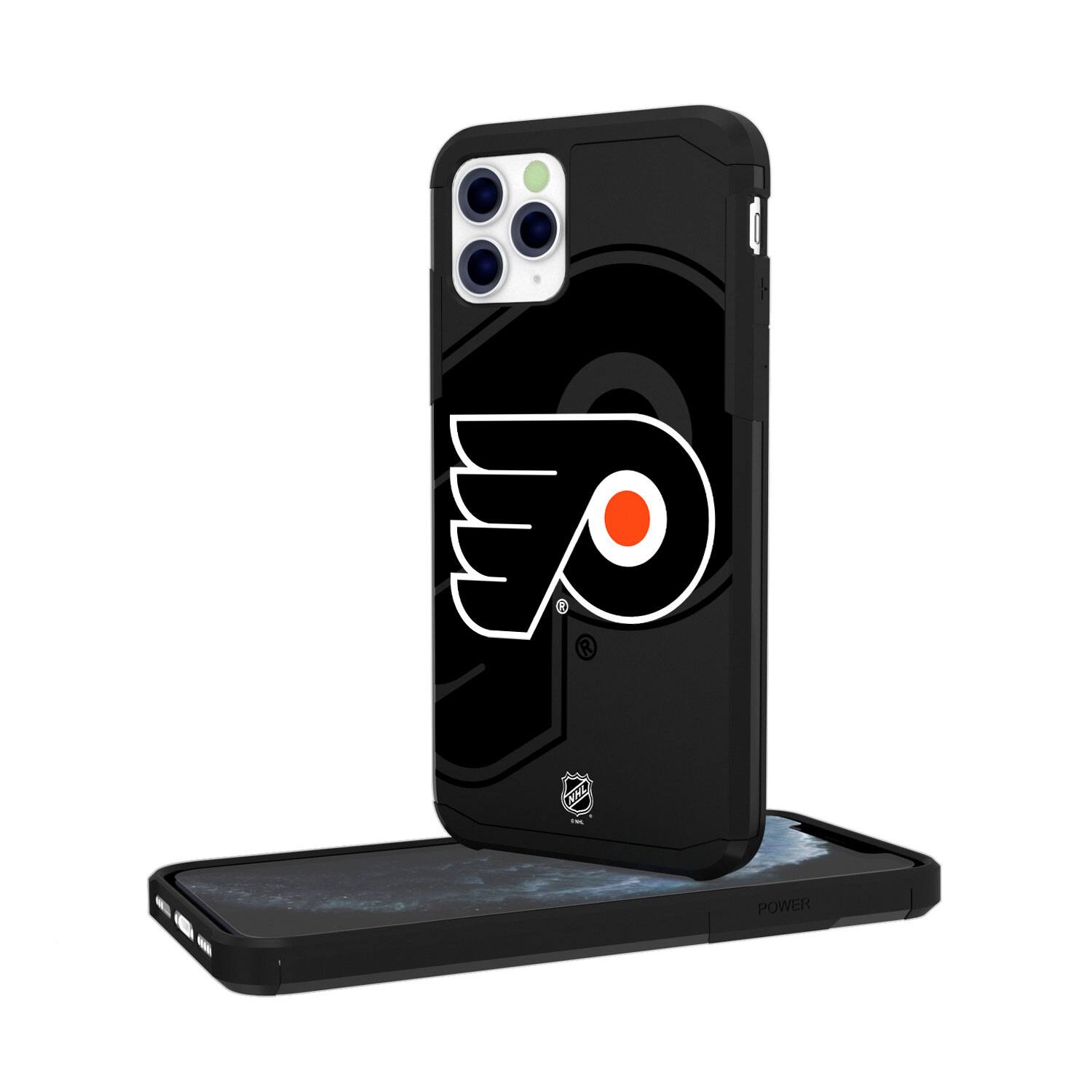 Alt View 3. Keyscaper - Philadelphia Flyers iPhone Mono Tilt Rugged Case - 14 Pro - Multicolor.