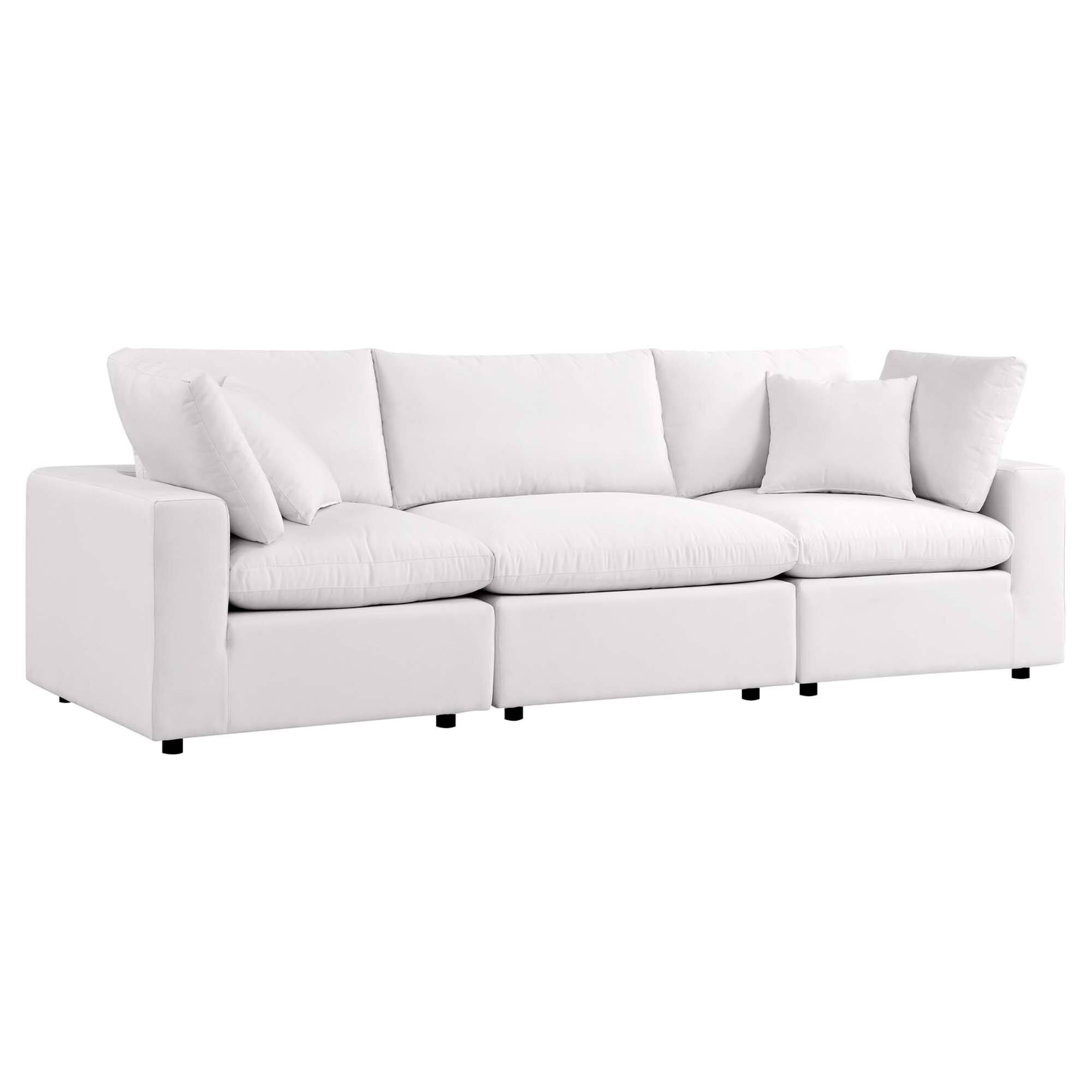 Angle. Modway - Commix Overstuffed Outdoor Patio Sofa by Modway - White.