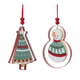 BreeBe - Metal Cookie Cutter Ornament (Set of 12) - Red, White, Green
