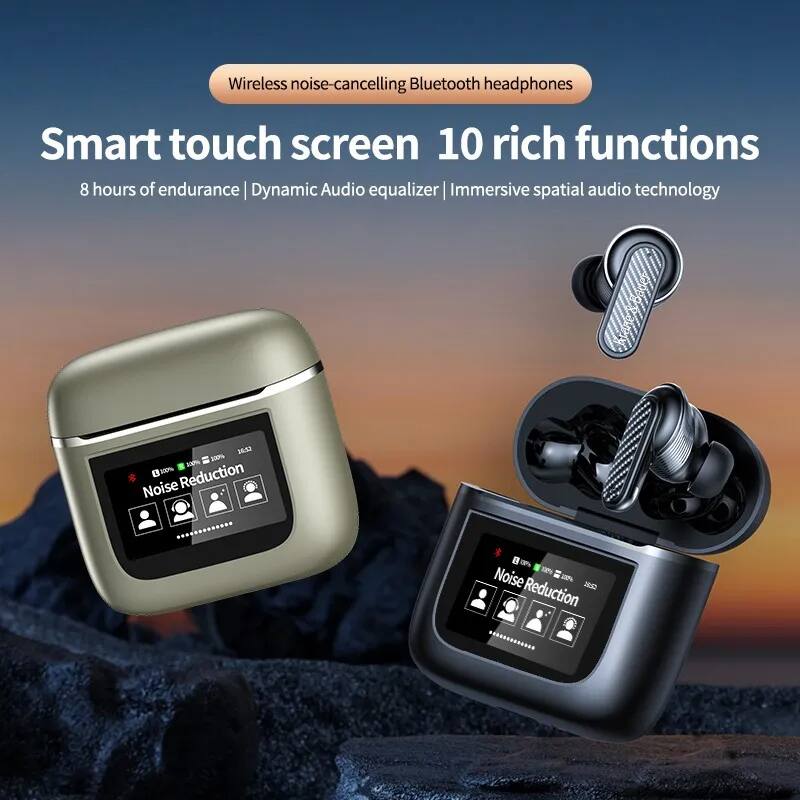 Wireless noise-cancelling Bluetooth headphones Smart touch screen 10 rich functions 8 hours of endurance | Dynamic Audio equalizer | Immersive spatial audio technology | Noise Reduction