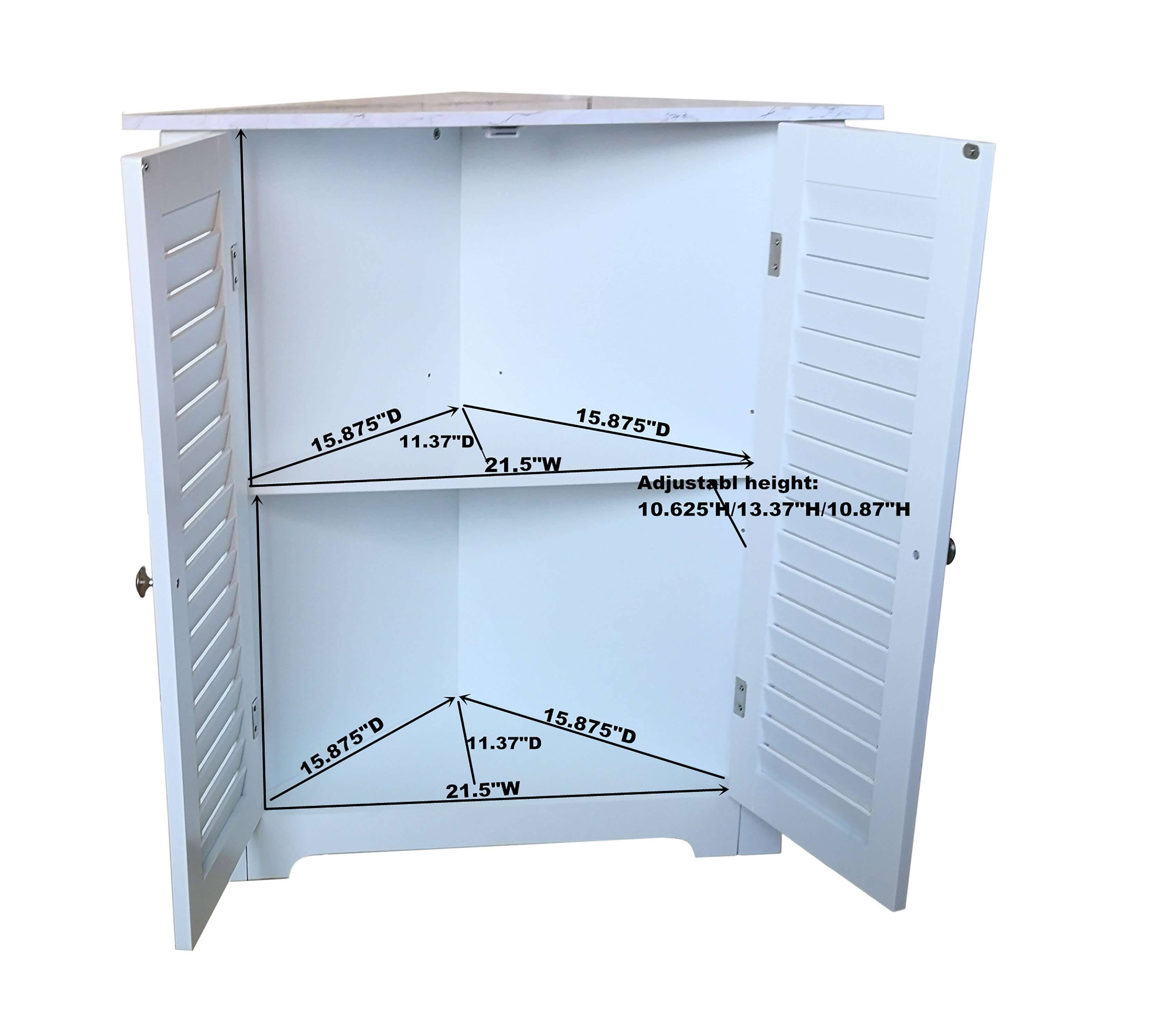 15.875"D 11.37"D 21.5"W  
Adjustable height: 10.625"H/13.37"H/10.87"H  
15.875"D 11.37"D 21.5"W