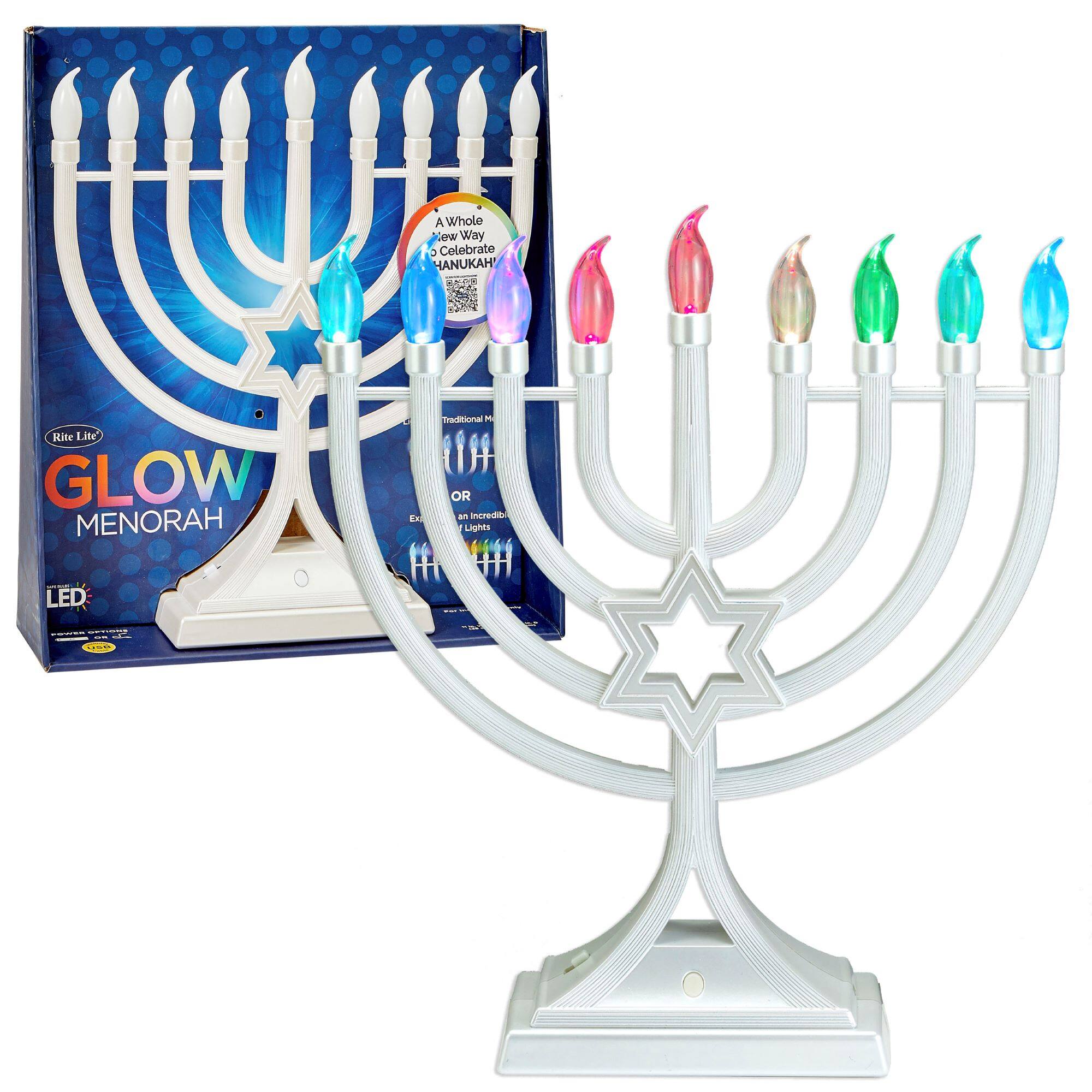 A Whole New Way to Celebrate Hanukkah!

Rite Lite GLOW MENORAH

Traditional Menorah or an Incredible LED Lights

LED