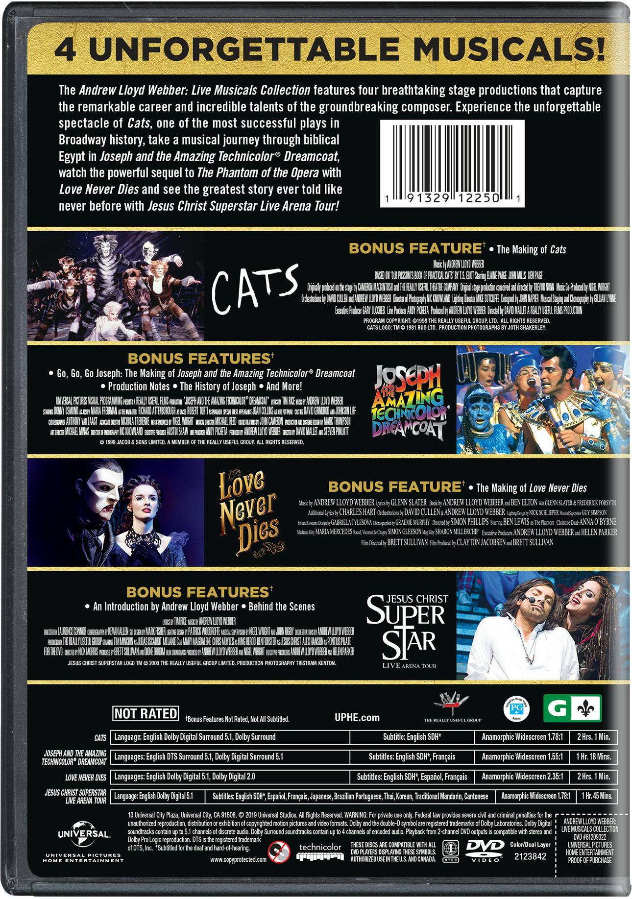 Angle. Andrew Lloyd Webber Live Musicals Collection (DVD Set) [DVD].