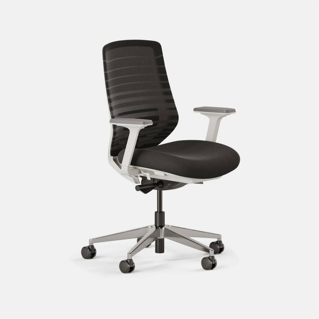 Angle. Branch Furniture - Branch Ergonomic Chair – Adjustable Office Chair for All-Day Comfort with Lumbar Support and Recycled Mesh Back - Black.