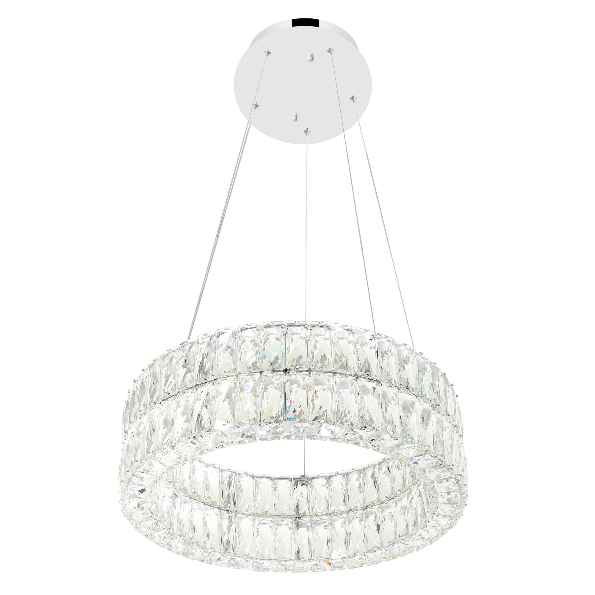 Angle. CWI Lighting - Madeline LED Chandelier With Chrome Finish - Chrome.