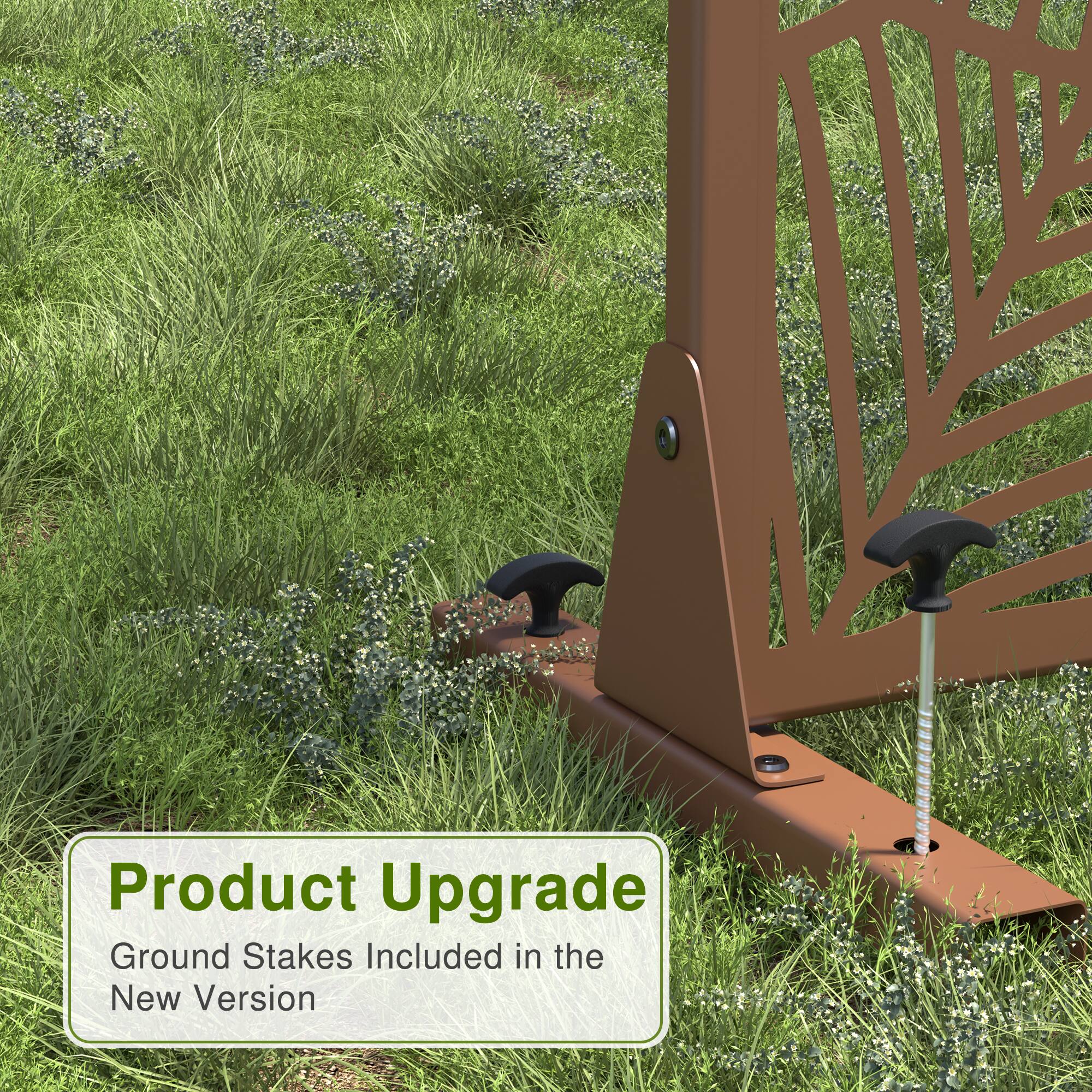 Product Upgrade  
Ground Stakes Included in the New Version