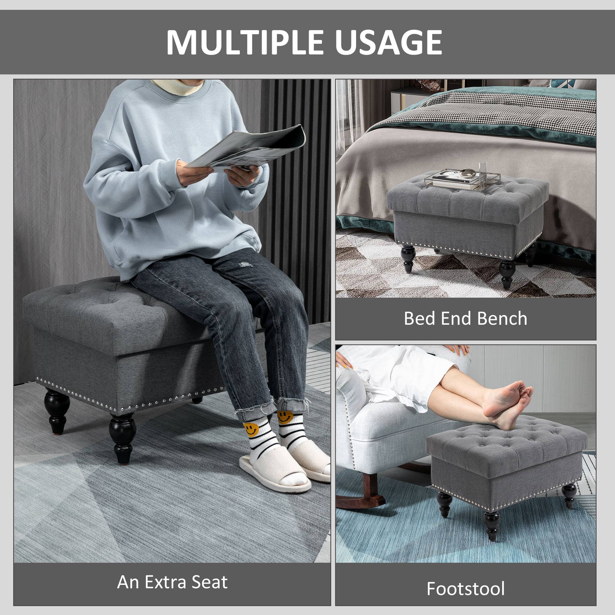 MULTIPLE USAGE

An Extra Seat
Bed End Bench
Footstool