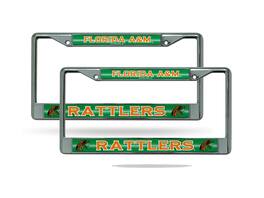 Rico Industries - Florida A&M Rattlers Sparkly Glitter Bling Look Chrome License Plate Frame - Set of 2 Frames - Multi