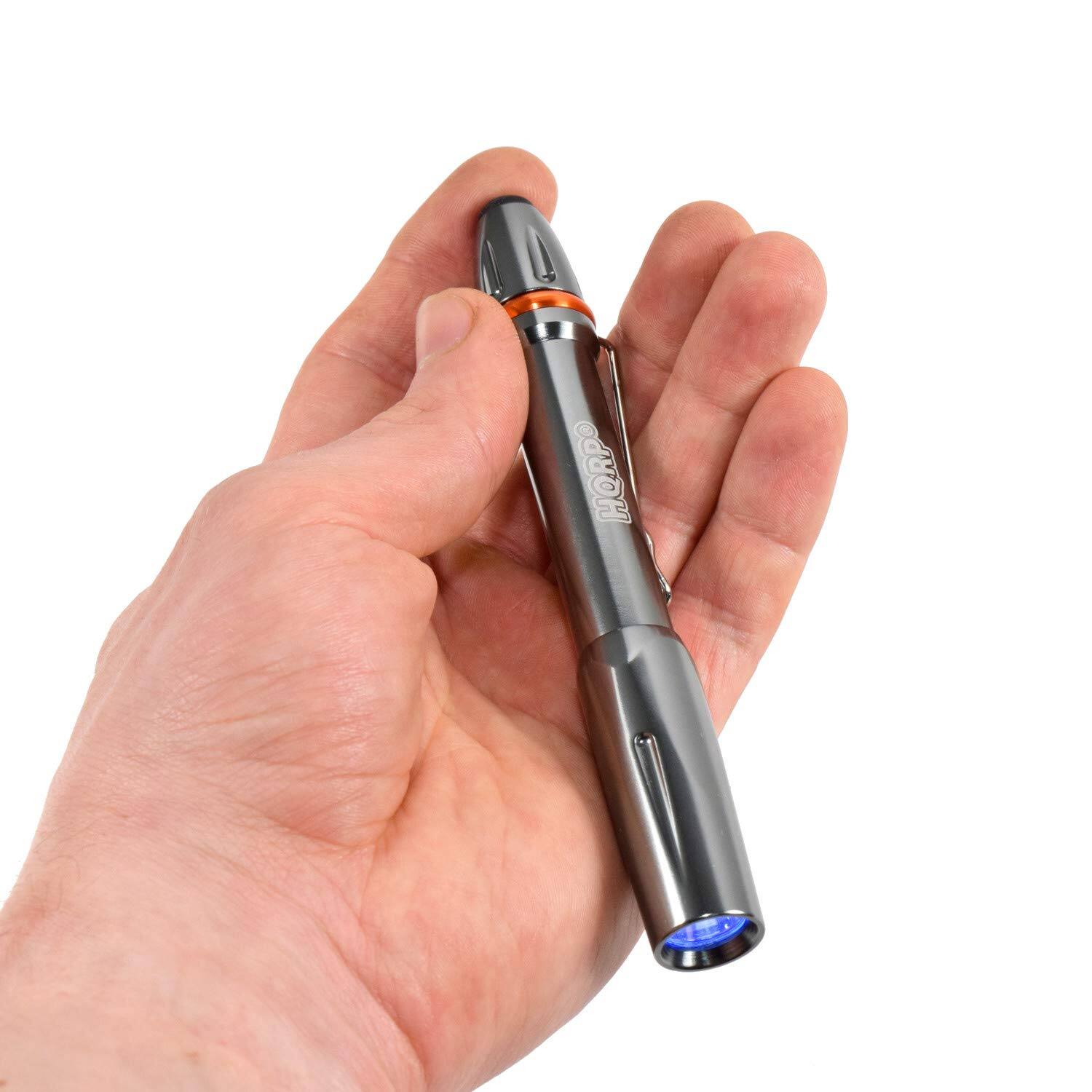 Angle. HQRP - 365 nm UV Blacklight 3 W LED Pen Flashlight for Scorpion Detection, Pet Urine Stains, Minerals.