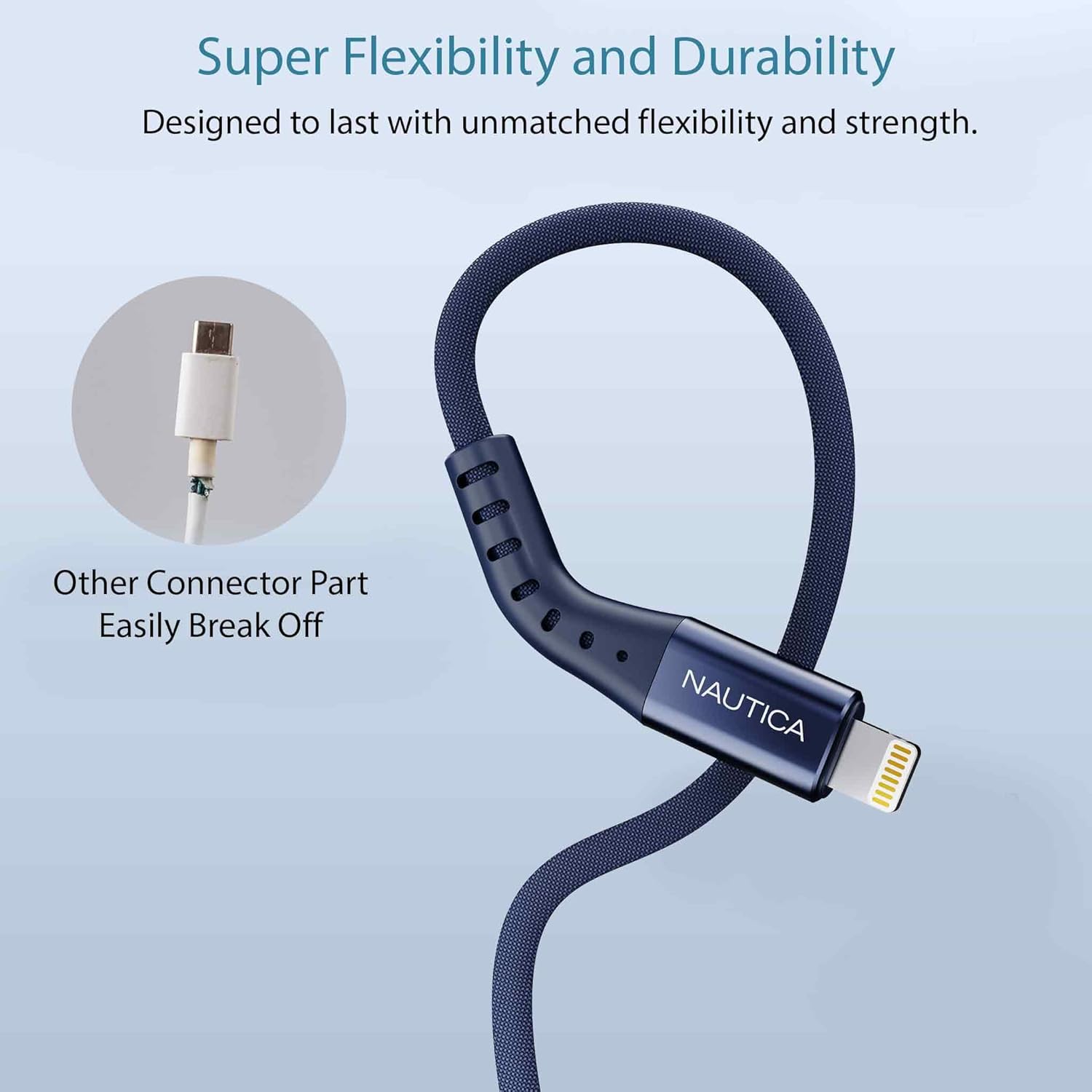 Super Flexibility and Durability  
Designed to last with unmatched flexibility and strength.  

Other Connector Part Easily Break Off  

NAUTICA