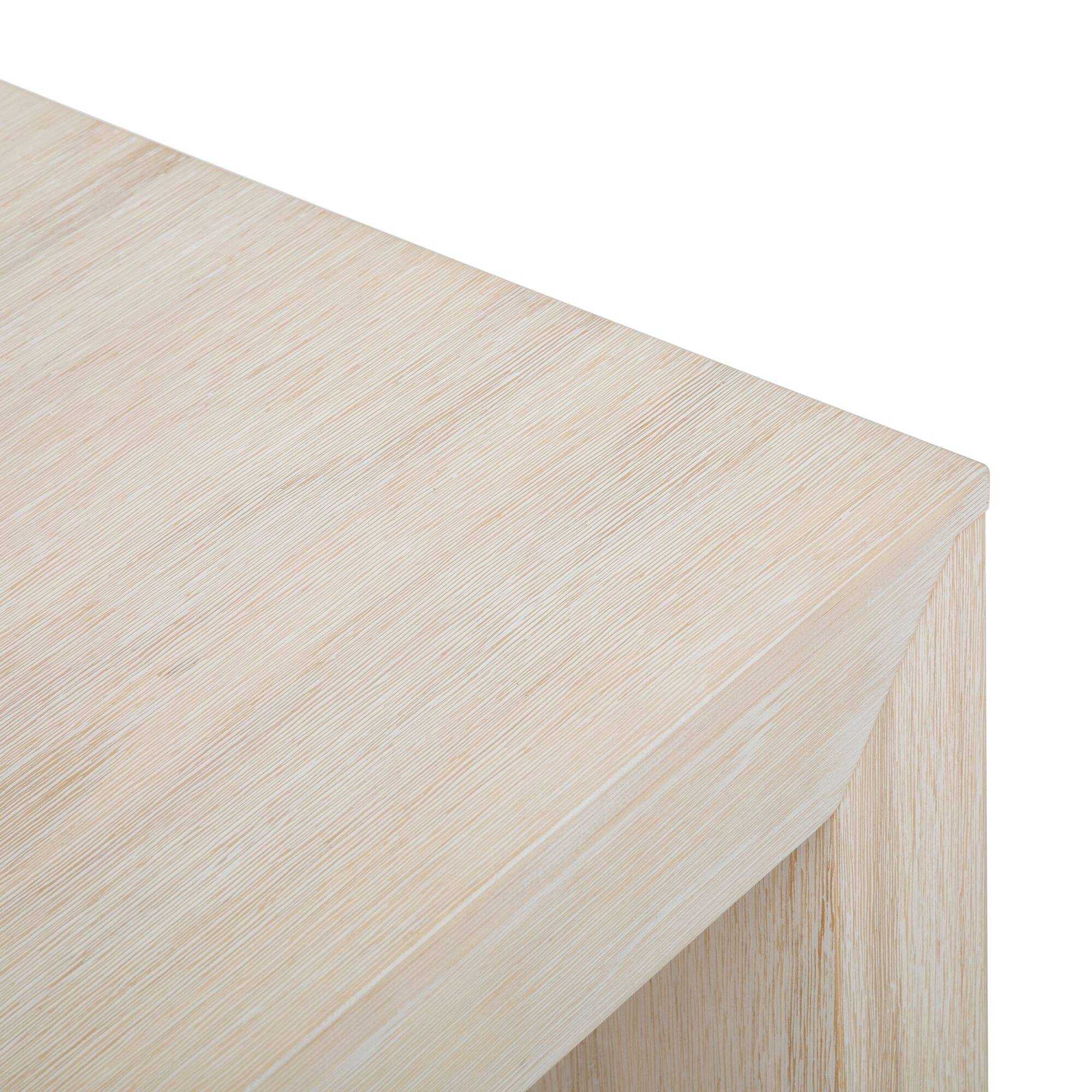 Alt View 3. Plank+Beam - Modern Rectangular Coffee Table (48in x 24in / 1220mm x 610mm), White Sand Wirebrush - White Sand Wirebrush.