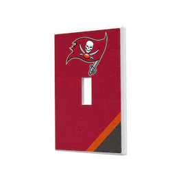 Keyscaper - Tampa Bay Buccaneers Diagonal Stripe Single Toggle Light Switch Plate - Multicolor