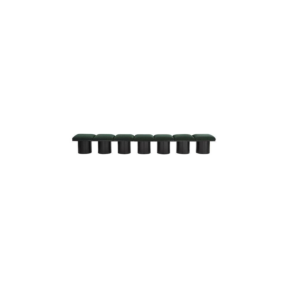 Angle. Meridian Furniture - Pavilion Green Boucle Fabric Bench - Green Boucle Fabric.